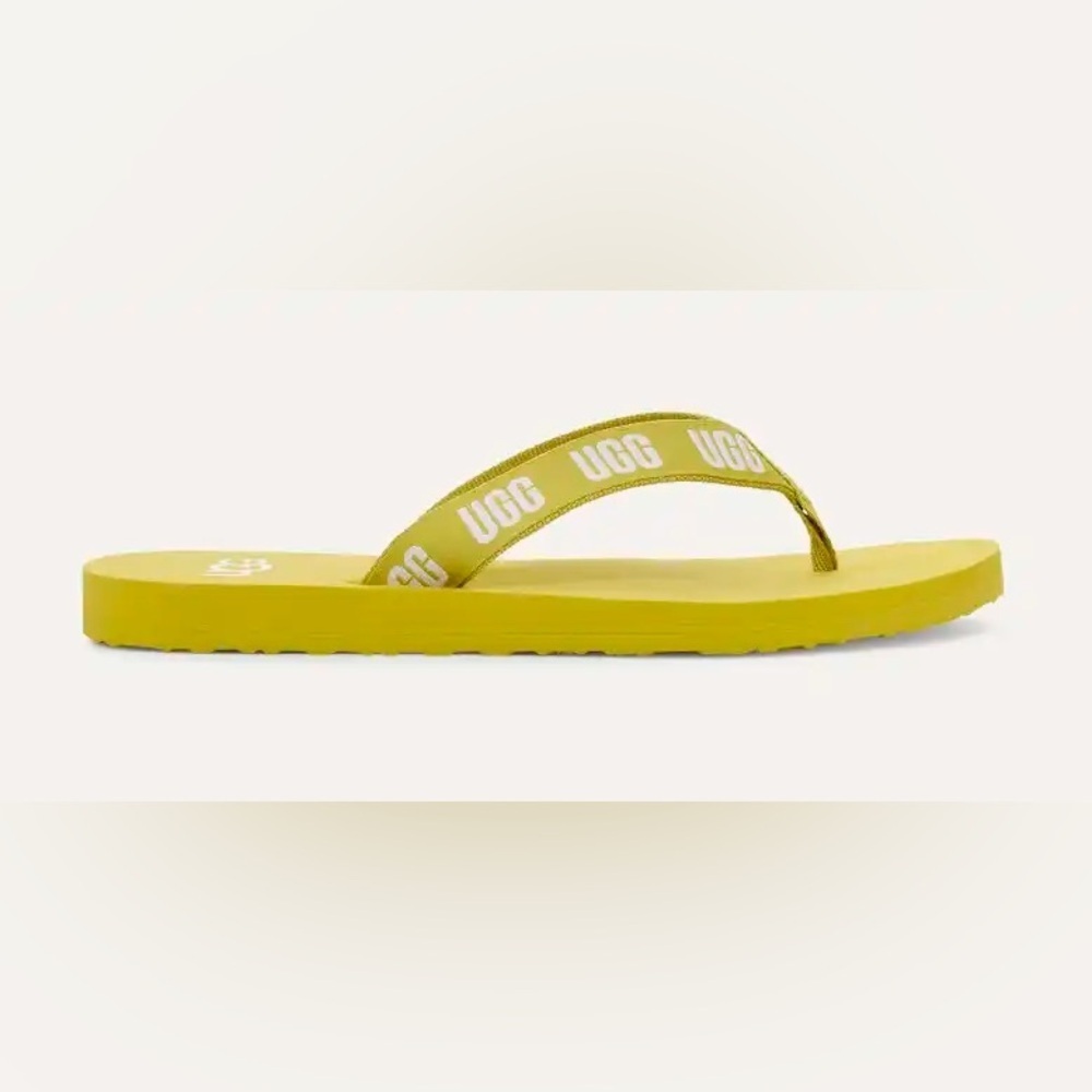 UGG GRAPHIC LOGO FLIP FLOP - GREEN SIZE 6 (NEW WITH TAGS)